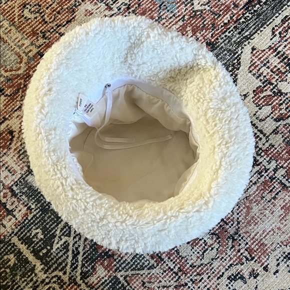 Open Edit White / Off White Faux Fur Bucket Hat OS main image 12